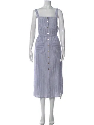 Pre-owned Melissa Odabash Striped Midi Length Dress In Blue