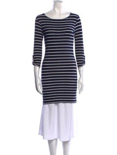 Pre-owned Melissa Odabash Striped Mini Dress In Blue