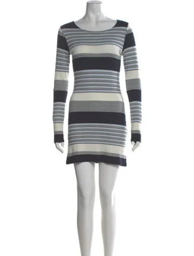 Pre-owned Melissa Odabash Striped Mini Dress In Blue