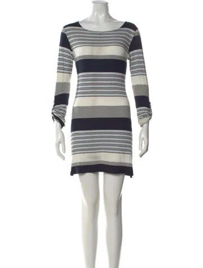 Pre-owned Melissa Odabash Striped Mini Dress In Blue