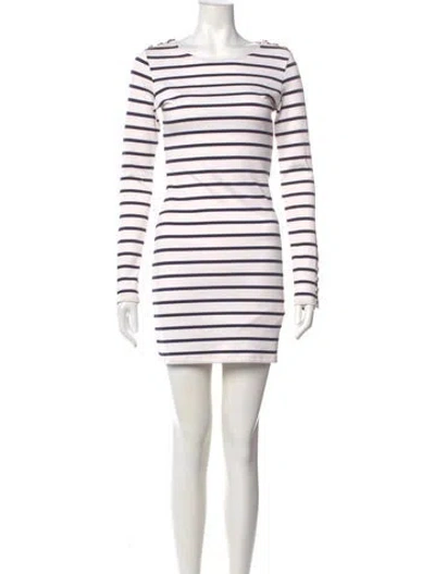 Pre-owned Melissa Odabash Striped Mini Dress In Neutral