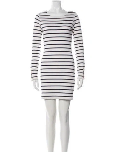 Pre-owned Melissa Odabash Striped Mini Dress In Neutral