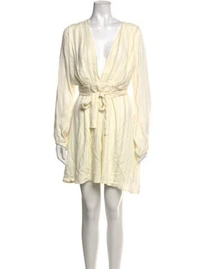 Pre-owned Melissa Odabash Striped Mini Dress In Neutrals