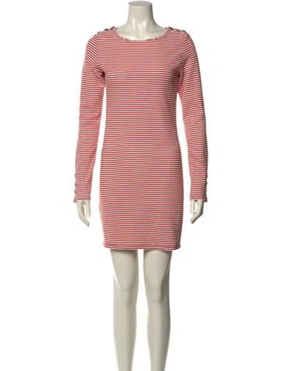 Pre-owned Melissa Odabash Striped Mini Dress In Red