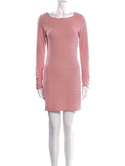 Pre-owned Melissa Odabash Striped Mini Dress W/ Tags In Red