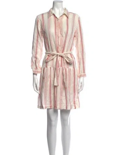 Pre-owned Melissa Odabash Striped Mini Dress In White