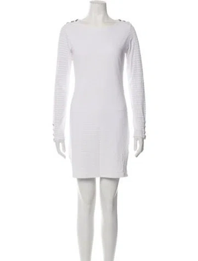 Pre-owned Melissa Odabash Striped Mini Dress In White
