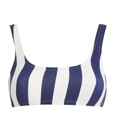 Melissa Odabash Striped Ponza Bikini Top In Blue