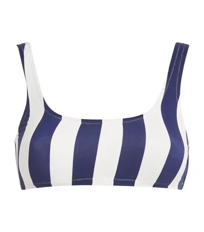 Melissa Odabash Striped Ponza Bikini Top In Navy Stripe