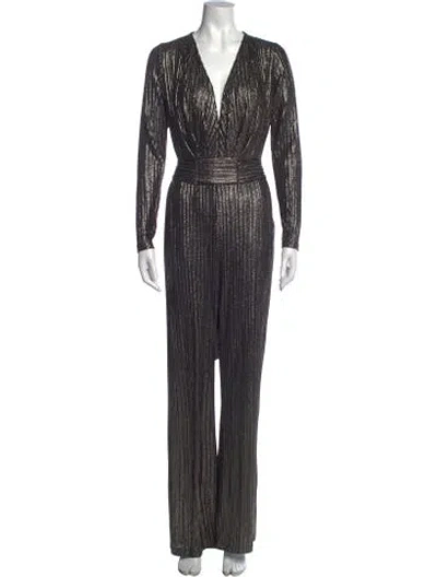 Pre-owned Melissa Odabash Striped V-neck Jumpsuit In Multi