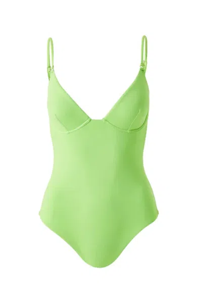 Melissa Odabash Supportive Swimsuit In Lime Green In Multi