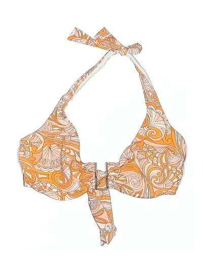 Pre-owned Melissa Odabash Swimsuit Top Orange Paisley Pattern Swimwear