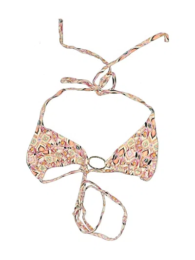 Pre-owned Melissa Odabash Swimsuit Top Pink Paisley Pattern Swimwear