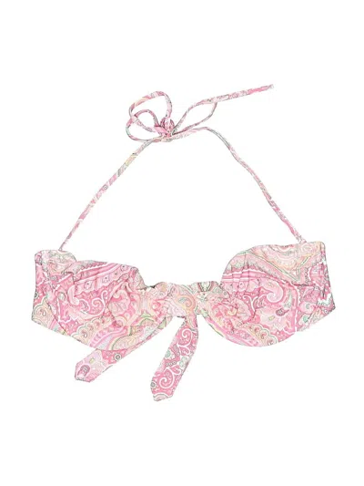 Pre-owned Melissa Odabash Swimsuit Top Pink Paisley Pattern Swimwear