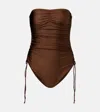 Melissa Odabash Sydney Bandeau Swimsuit In Brown
