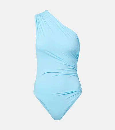 Melissa Odabash Sydney One-shoulder Swimsuit In Blue