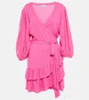Melissa Odabash Tabitha Cotton Wrap Minidress In Pink