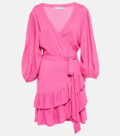 Melissa Odabash Tabitha Cotton Wrap Minidress In Pink