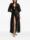 Melissa Odabash Tali Laced Belted Kaftan In Pattern