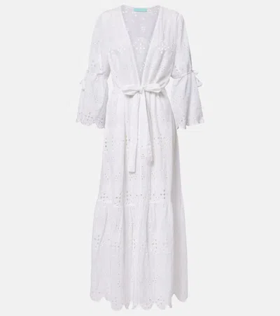 Melissa Odabash Talitha Broderie Anglaise Belted Cotton Kaftan In White