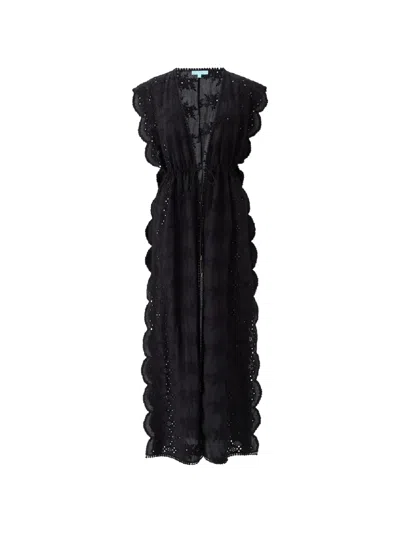 Melissa Odabash Talitha Broderie Anglaise Cotton Kaftan In Black