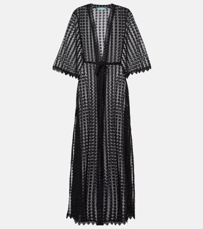 Melissa Odabash Talitha Semi-sheer Kaftan In Black