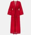 Melissa Odabash Tallulah Embroidered Cotton Kaftan In Red