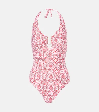 Melissa Odabash Tampa Floral Swimsuit In Amalfi Red