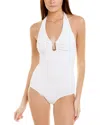 Melissa Odabash Womens White Tampa Halter-neck Swimsuit In White