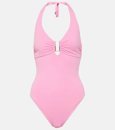 Melissa Odabash Tampa Halterneck Swimsuit In Pink