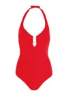Melissa Odabash Tampa Halterneck Swimsuit In Red