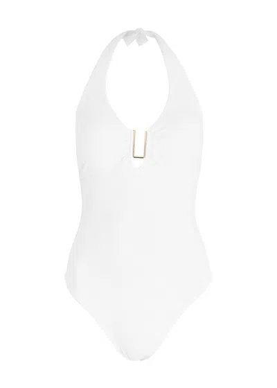 Melissa Odabash Tampa Halterneck Swimsuit In White