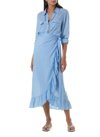 Melissa Odabash Tash Shirt In Cornflower Blue