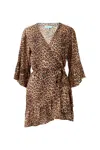 Melissa Odabash Tegan Wrap Dress Cheetah In Brown