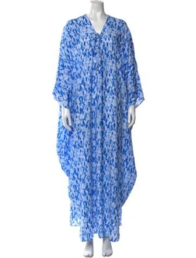 Pre-owned Melissa Odabash Tie-dye Print Long Dress W/ Tags In Blue