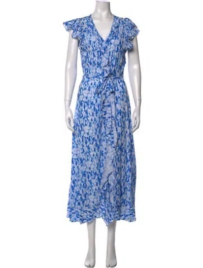Pre-owned Melissa Odabash Tie-dye Print Midi Length Dress In Blue