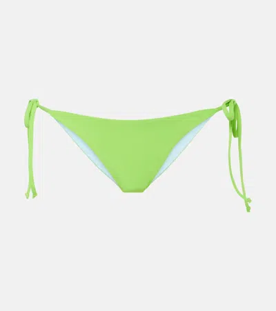 Melissa Odabash Tivoli Reversible Bikini Bottoms In Lime/sky