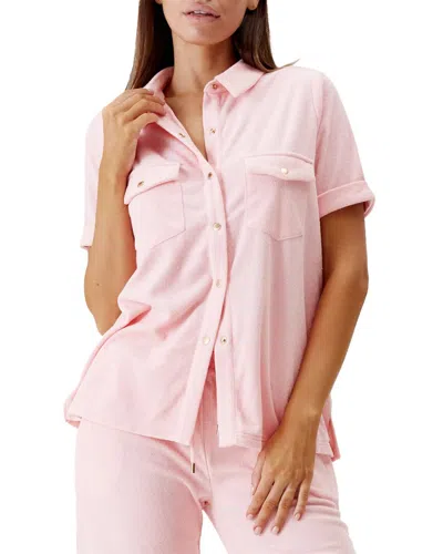 Melissa Odabash Tori Shirt In Rose Terrycloth