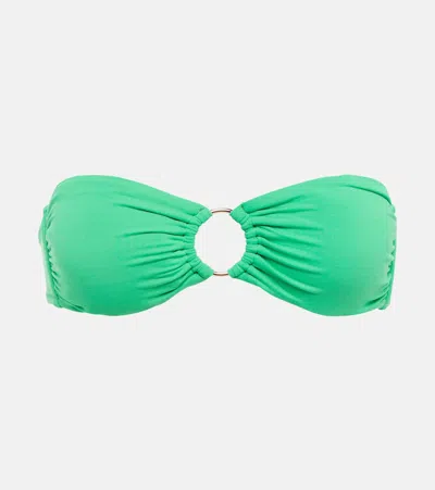 Melissa Odabash Belgium Strapless Bikini Top In Green Ridges
