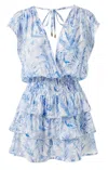 Melissa Odabash Tropical Mini Dress With Paisley Print In Blue In Blue
