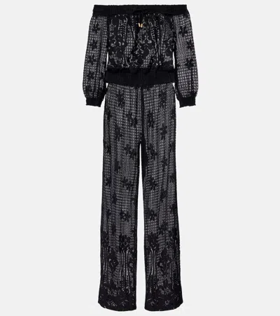 Melissa Odabash Tully Crochet Jumpsuit In Black