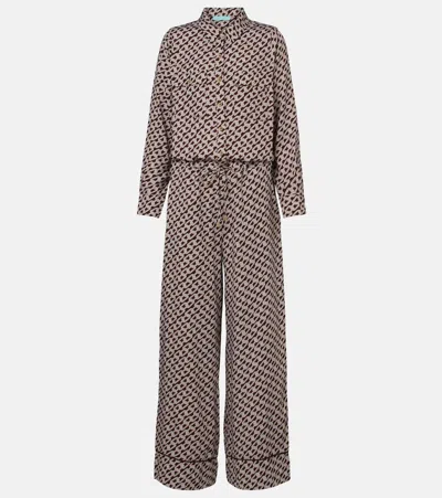 Melissa Odabash Una Printed Jumpsuit In Brown