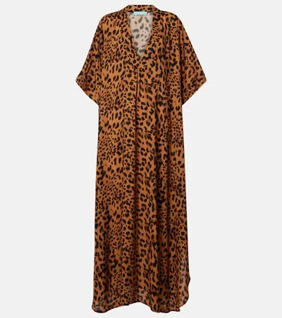 Melissa Odabash Vanessa Leopard-print Kaftan In Brown