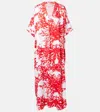 Melissa Odabash Vanessa Printed Kaftan In Red