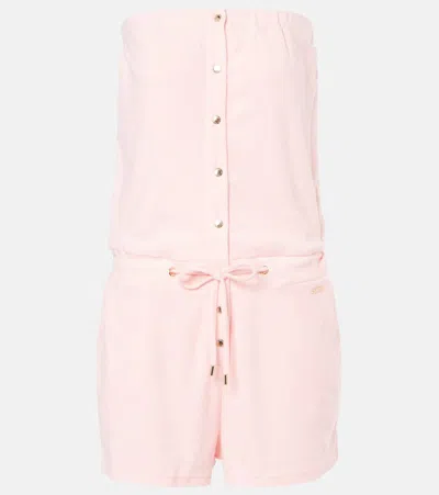 Melissa Odabash Venus Cotton-blend Jumpsuit In Pink