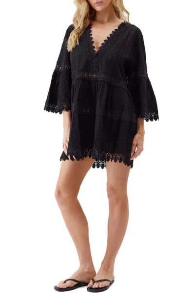 MELISSA ODABASH MELISSA ODABASH VICTORIA LACE TRIM COTTON COVER-UP TUNIC