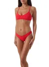 Melissa Odabash Vienna Ribbed Top In Red In Red