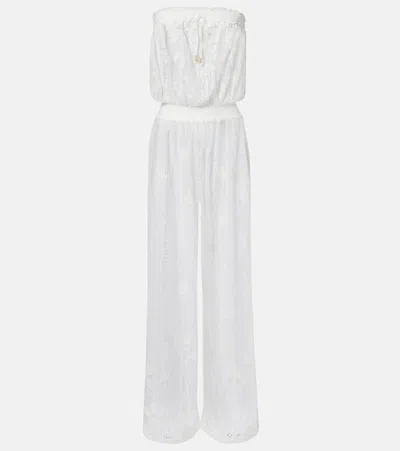 Melissa Odabash Viv Cotton-blend Jumpsuit In White