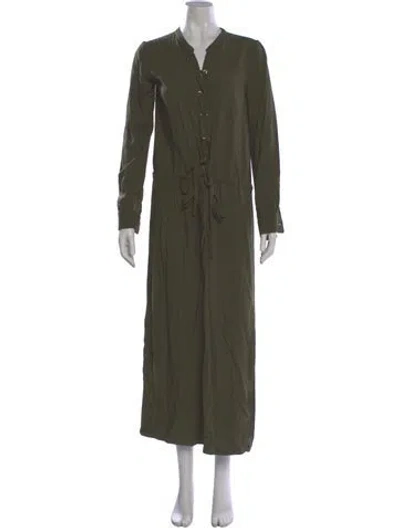 Pre-owned Melissa Odabash V-neck Long Dress In Green