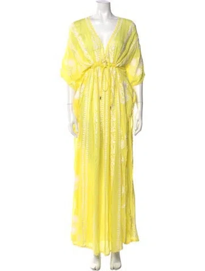 Pre-owned Melissa Odabash V-neck Long Dress In Multi